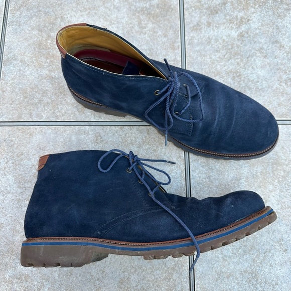 Mens Trask boots. Navy blue suede. - Picture 7 of 12
